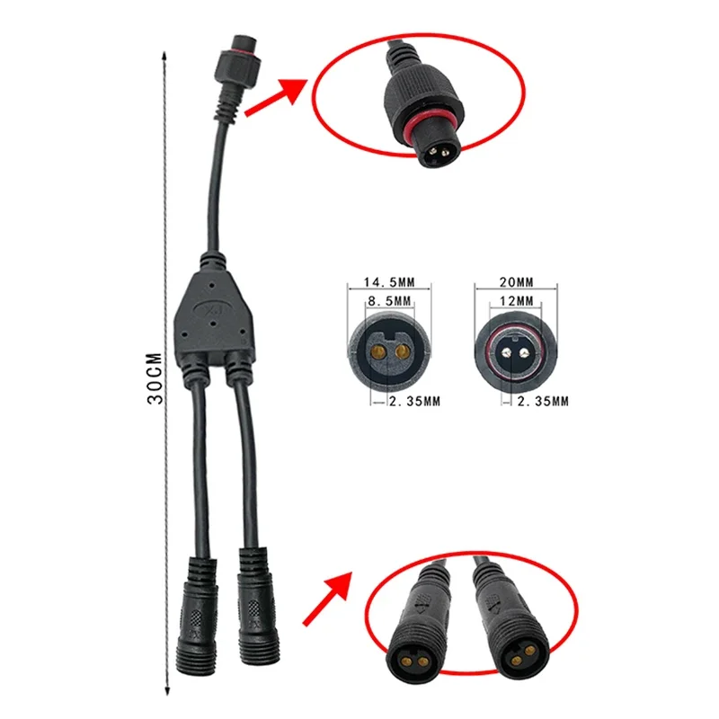 방수 2핀 DC 1-2 병렬 연장 케이블 커넥터 2핀  - Outdoor Lighting Extension Cable 리뷰 및 가격