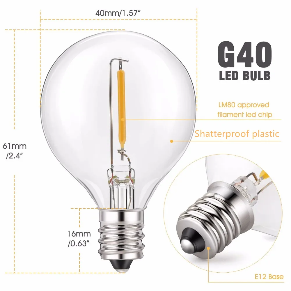 G40 투명 글로브 스트링 라이트 8M 25+1개 전구 - String Light Bistro 리뷰 및 가격