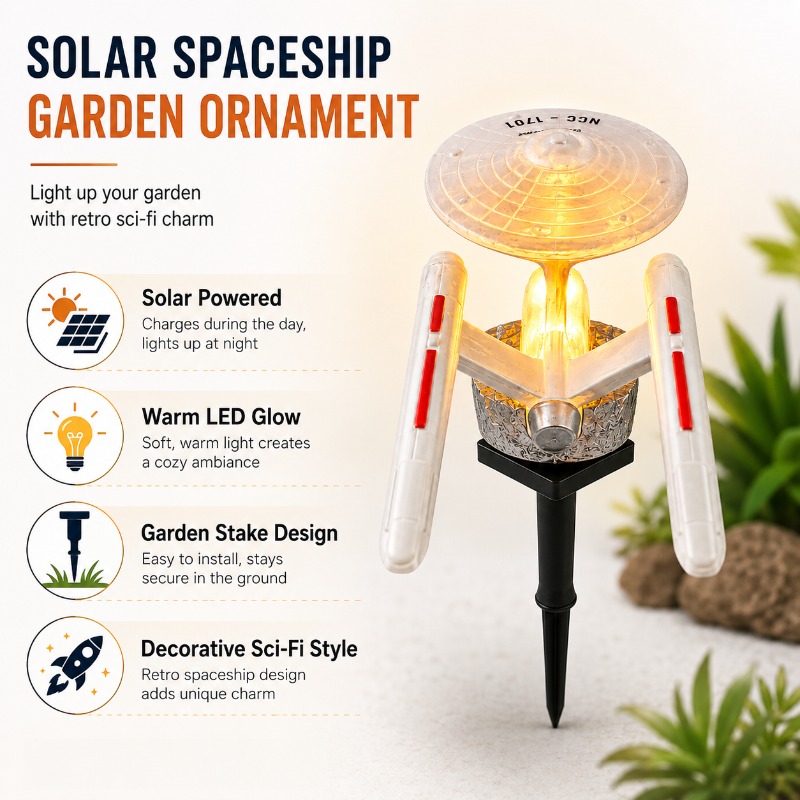 스타 트렉 USS 엔터프라이즈 솔라 가든 스테이크 라이 - Outdoor Lighting Company 리뷰 및 가격