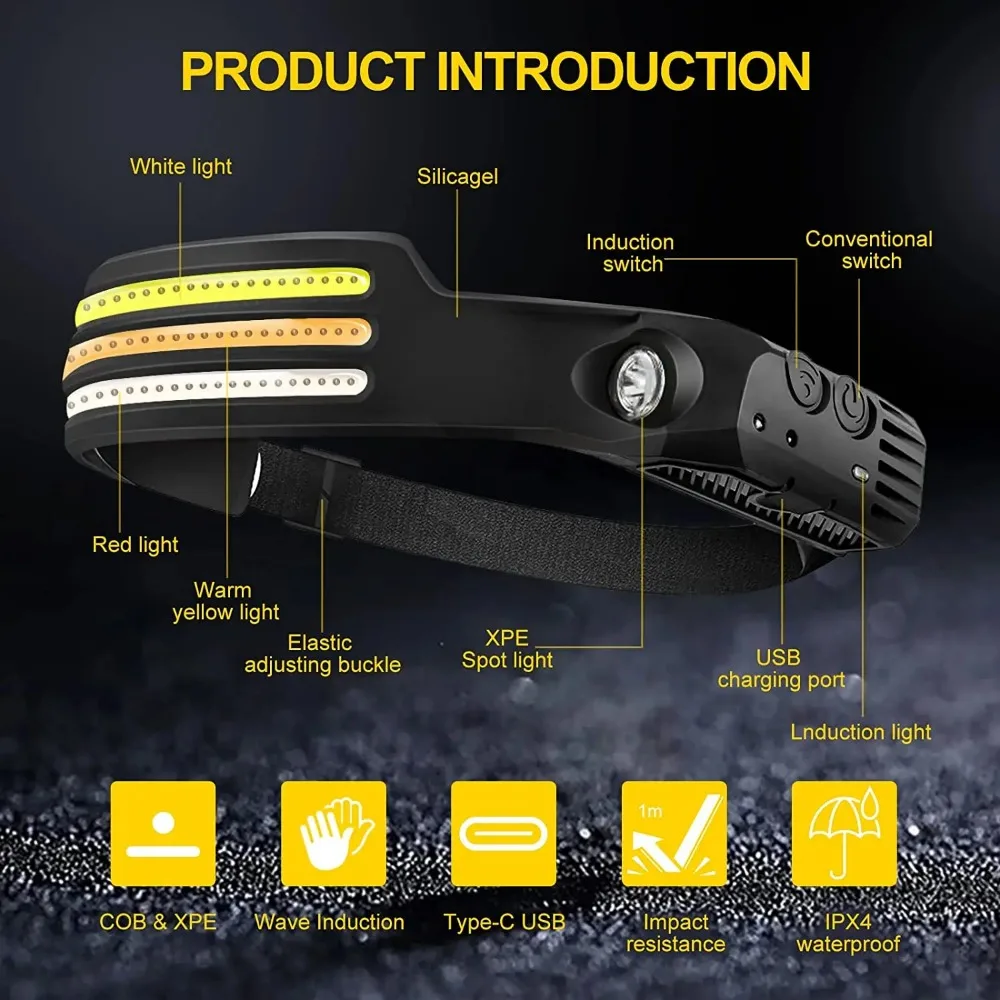 충전식 COB LED 유도 전조등 내장 배터리 10 모 - Outdoor Lighting Sensor 리뷰 및 가격