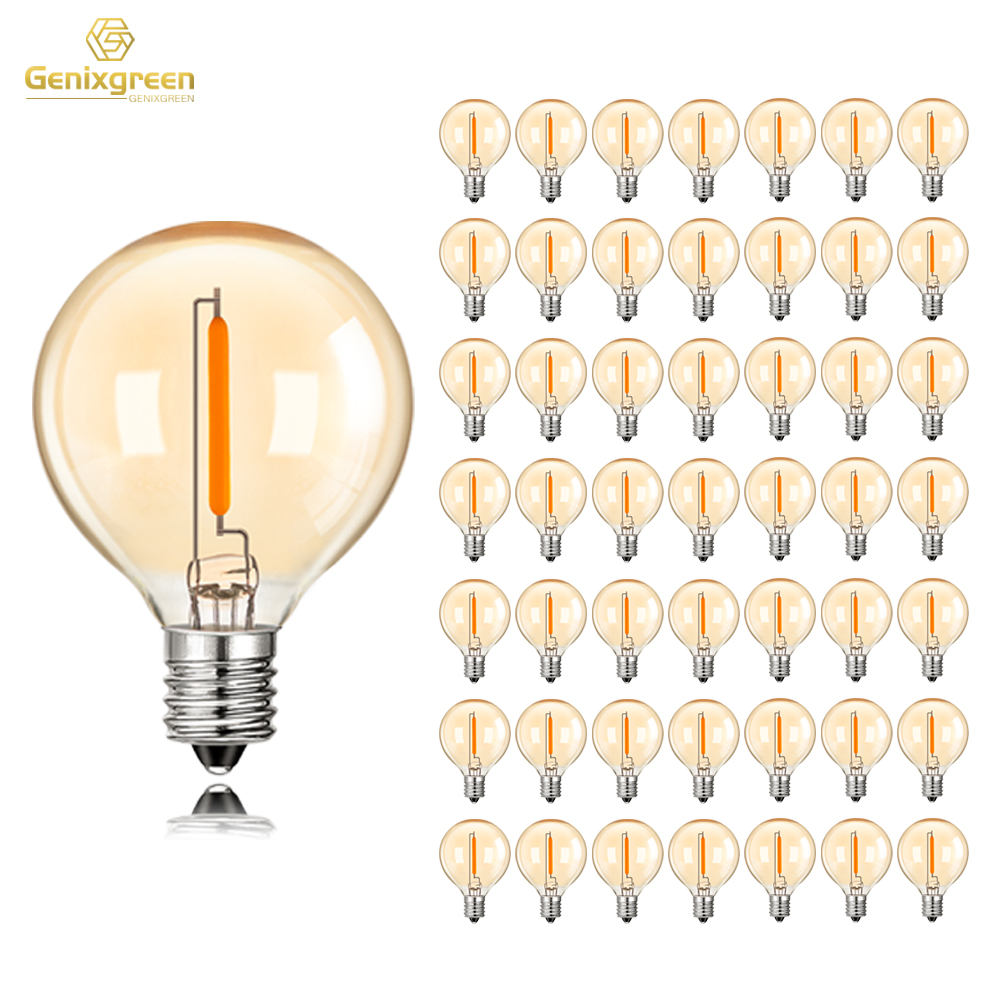 50Pcs G40 문자열 빛 교체 전구 골드 색조 유리 - Outdoor Lighting Glass Replacement 리뷰 및 가격