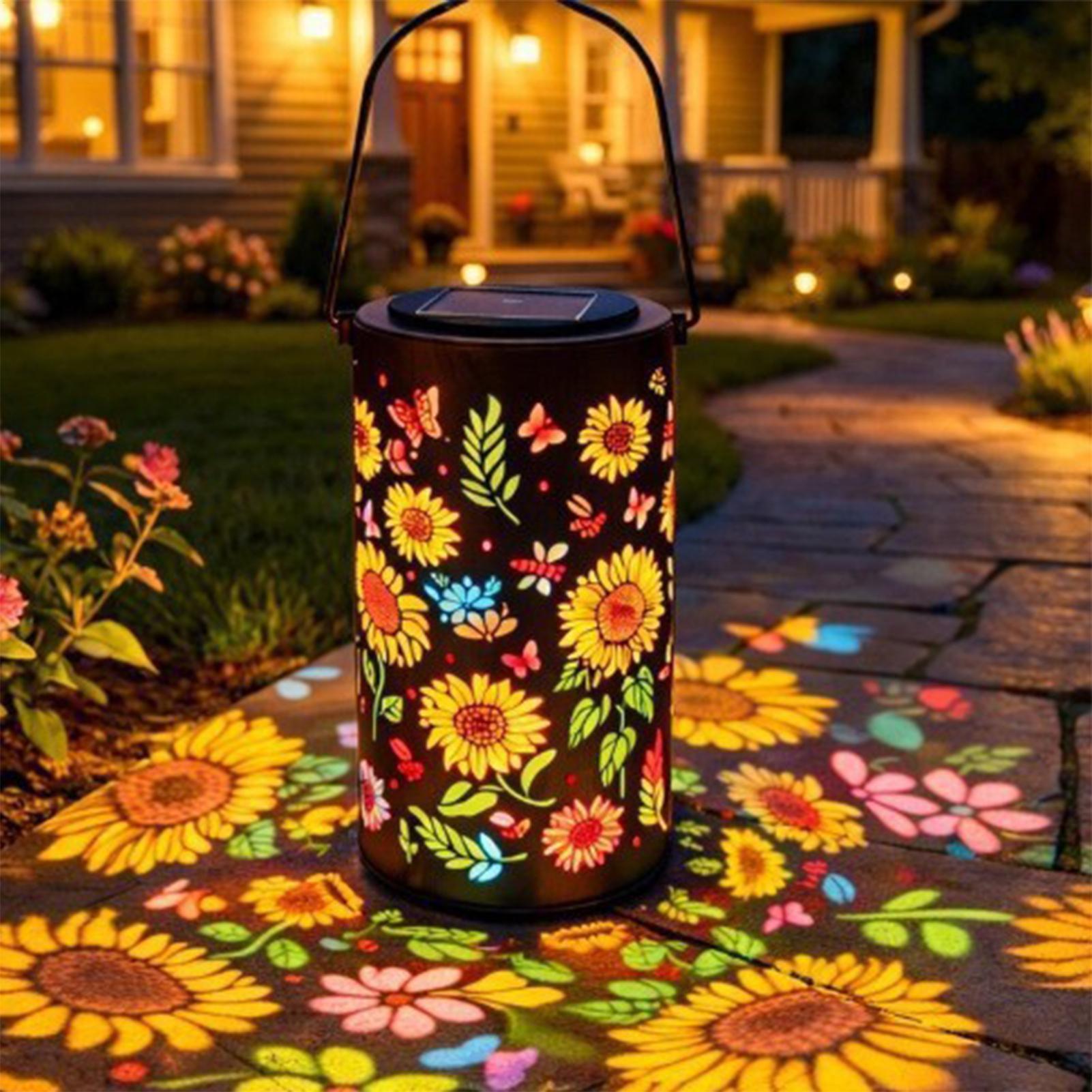 해바라기 태양광 랜턴, 방수 금속 다채로운 해바라기 태 - Outdoor Lighting Battery 리뷰 및 가격