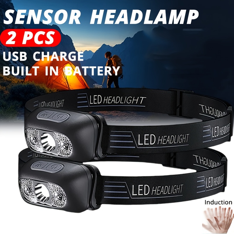 강한 빛 헤드램프 휴대용 LED 센서 헤드램프 USB- - Outdoor Lighting Sensor 리뷰 및 가격
