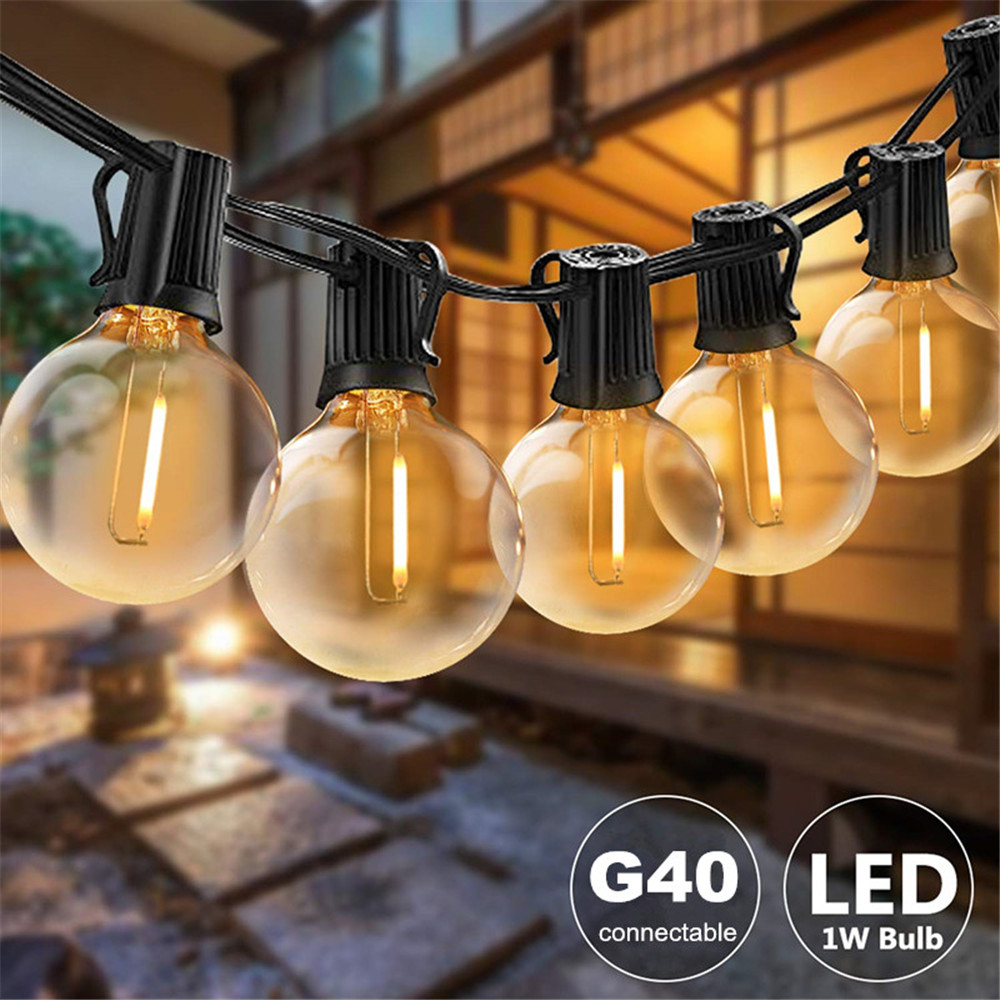 25FT/50FT G40 투명 구형 전구 야외 스트링  - String Light Bistro 리뷰 및 가격