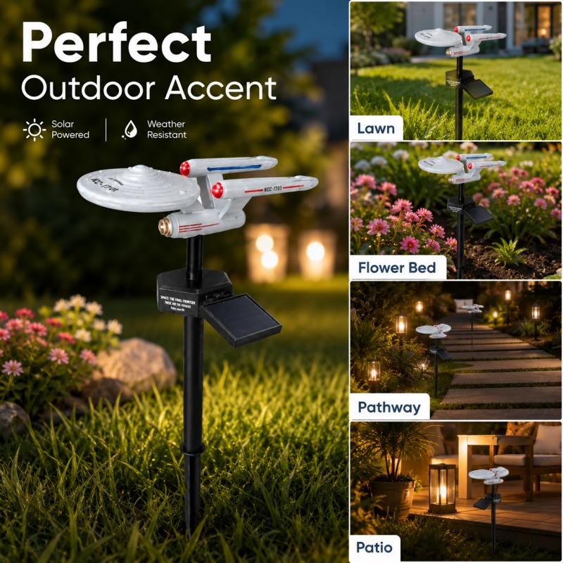 스타 트렉 USS 엔터프라이즈 솔라 가든 스테이크 라이 - Outdoor Lighting Company 리뷰 및 가격