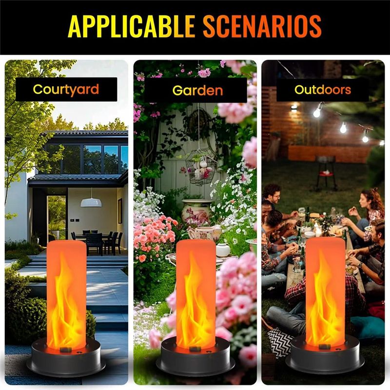 깜박이는 불꽃이 있는 2팩 교체용 태양광 조명 상단 부 - Outdoor Lighting Replacement Parts 리뷰 및 가격