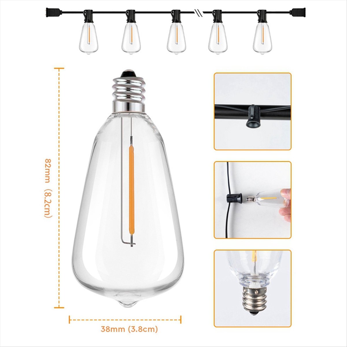 상단 ST38 LED 라이트 스트링 파티오 비산 방지  - String Light Bistro 리뷰 및 가격