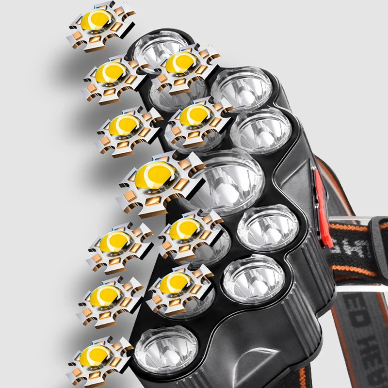 11 LED 전조등 강한 빛 헤드 램프 Type-C 충 - Outdoor Lighting B&Q 리뷰 및 가격