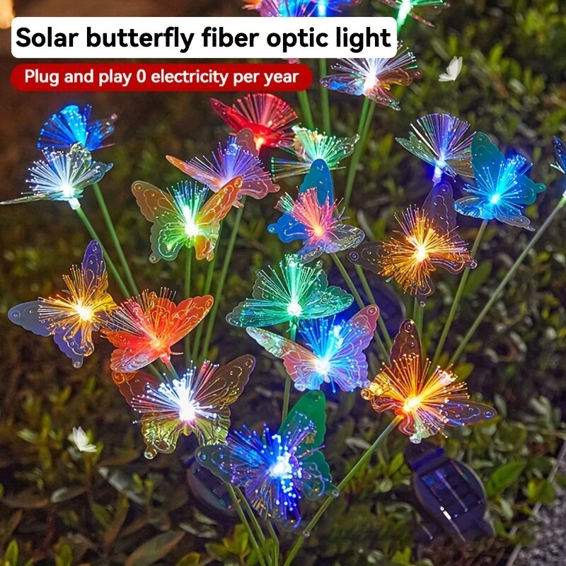 1PC 6 헤드 LED 태양 광 광섬유 나비 조명, 정 - Outdoor Lighting Yard Ideas 리뷰 및 가격