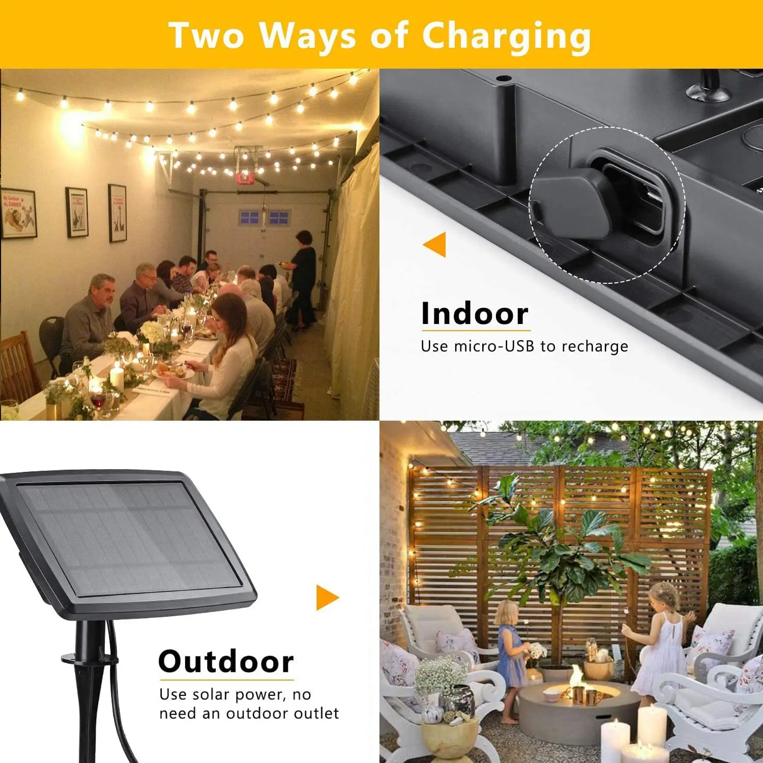충전식 태양열 LED 스트링 조명, 야외 G40 플라스 - Outdoor Lighting Company 리뷰 및 가격