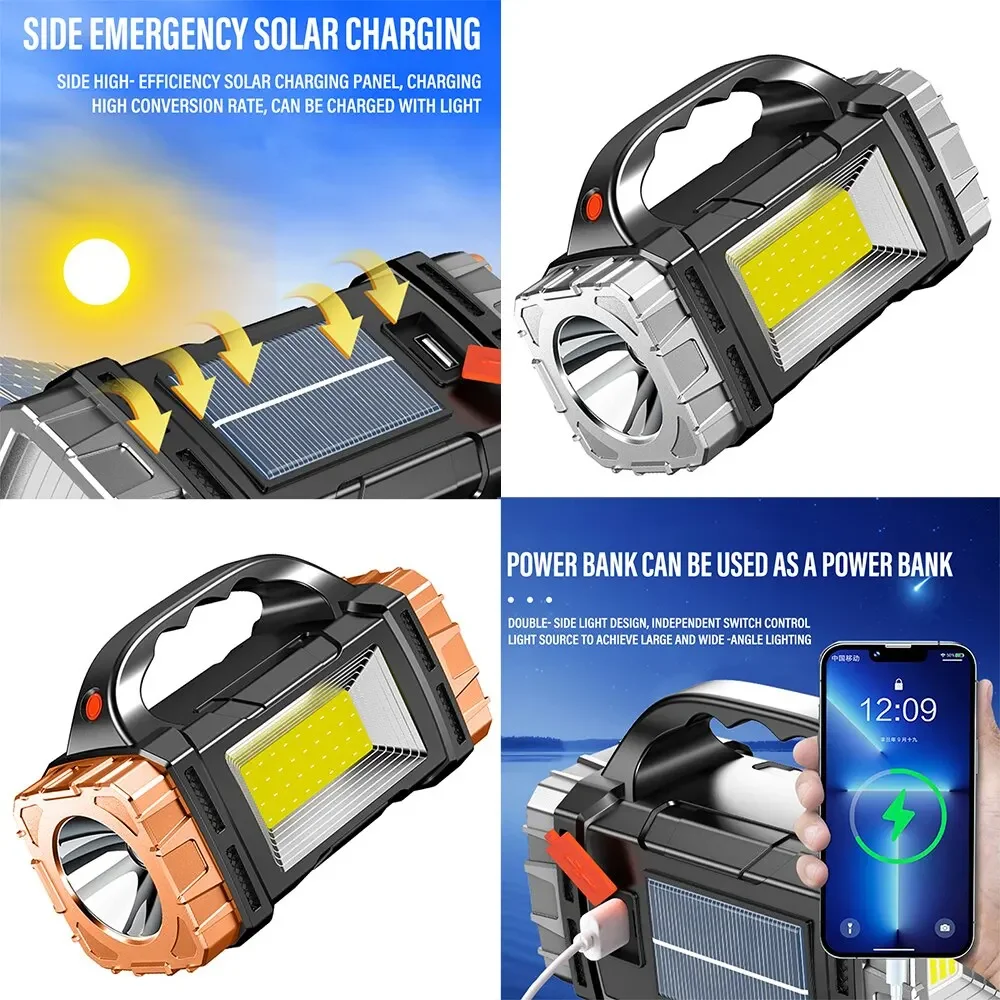 새로운 업그레이드 충전식 고출력 태양광 LED 손전등, - Outdoor Lighting B&Q 리뷰 및 가격