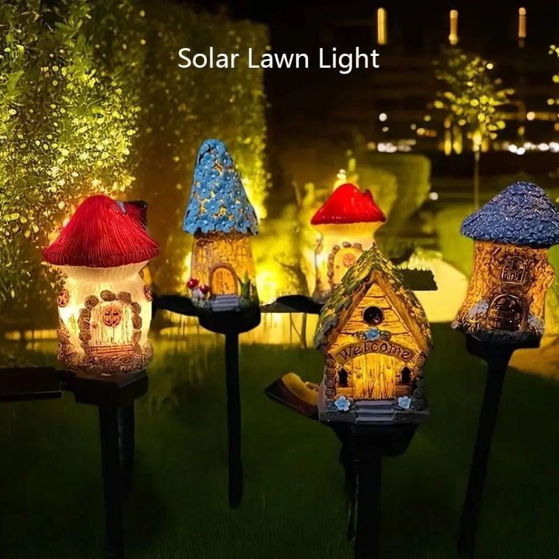 새로운 태양광 수지 꽃집 조명, 안뜰 장식 조명, 잔디 - Outdoor Lighting For Front Of House 리뷰 및 가격