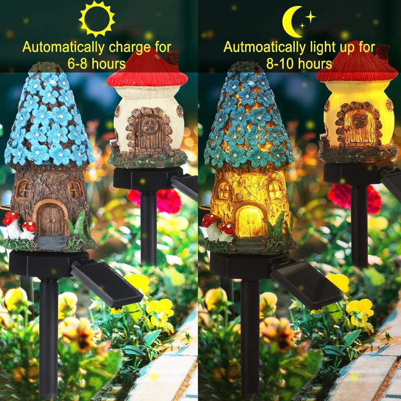 새로운 태양광 수지 꽃집 조명, 안뜰 장식 조명, 잔디 - Outdoor Lighting For Front Of House 리뷰 및 가격