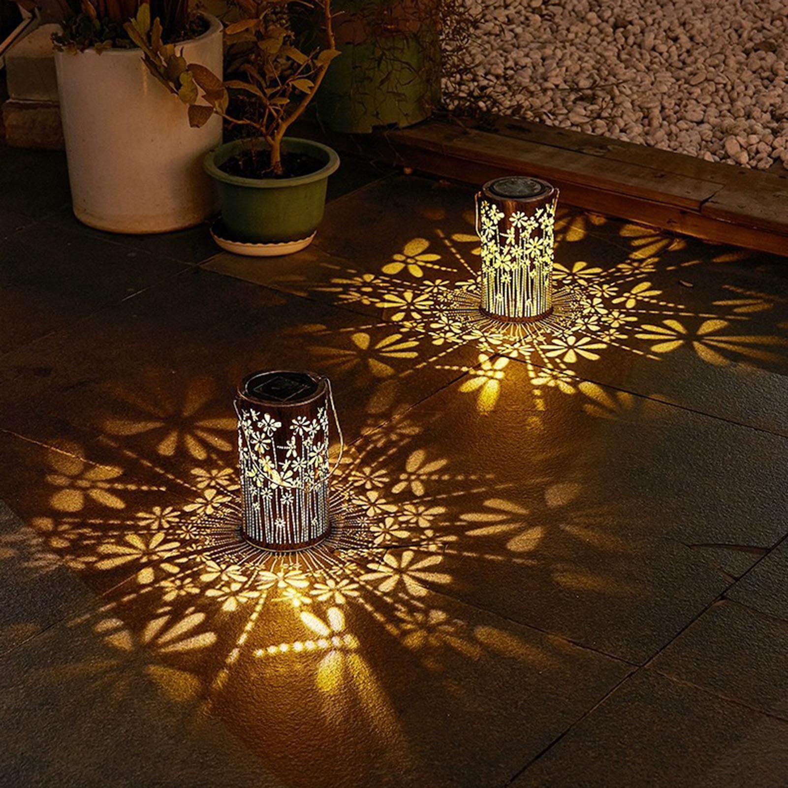 태양광 랜턴 화려한 금속 꽃 램프 야외용 태양광 조명  - Outdoor Lighting And Landscape 리뷰 및 가격