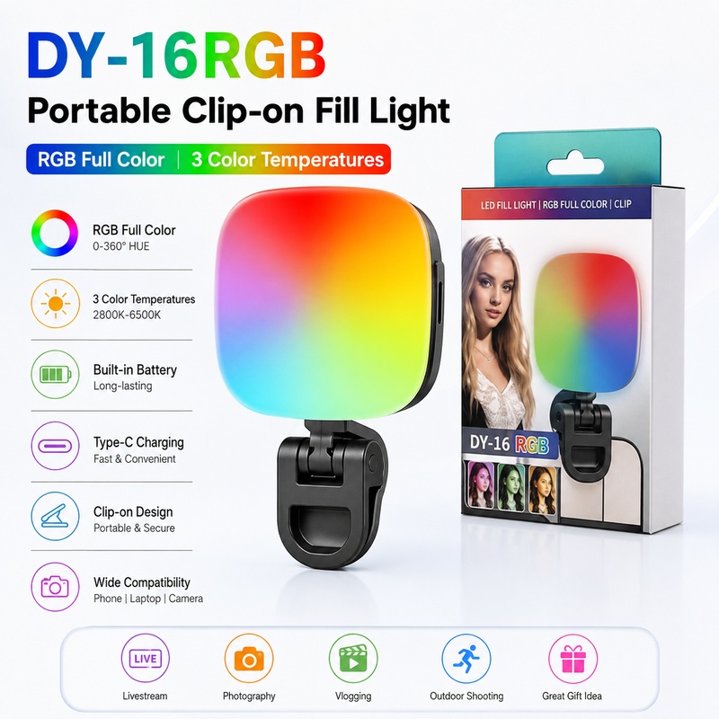 휴대용 RGB LED 조명, 휴대폰 카메라용 포켓 핸드 - Outdoor Lighting For Photography 리뷰 및 가격