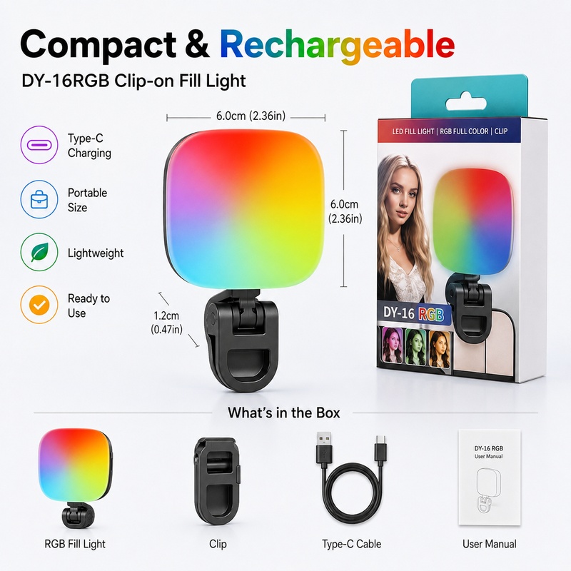 휴대용 RGB LED 조명, 휴대폰 카메라용 포켓 핸드 - Outdoor Lighting For Photography 리뷰 및 가격