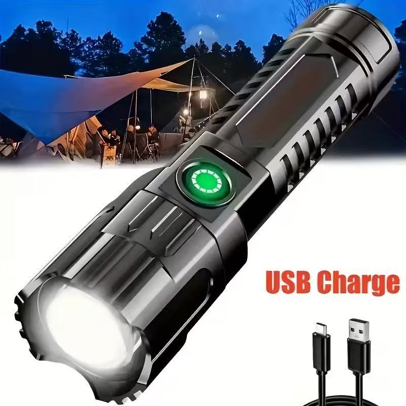 새로운 고출력 LED 손전등 USB 충전식 토치 내장  - Outdoor Lighting B&Q 리뷰 및 가격