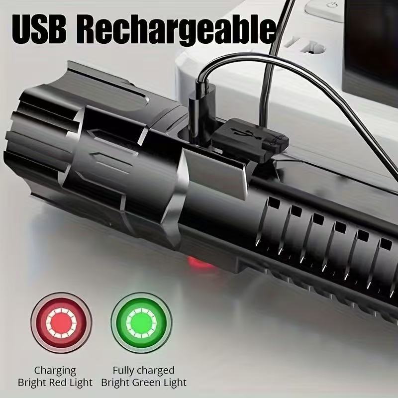새로운 고출력 LED 손전등 USB 충전식 토치 내장  - Outdoor Lighting B&Q 리뷰 및 가격