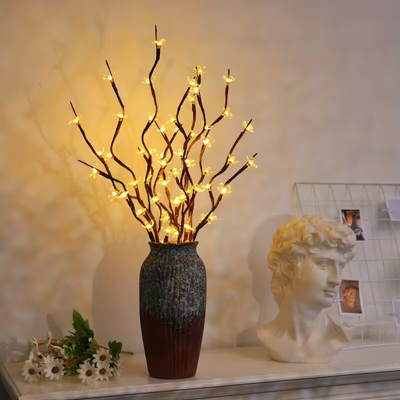 1/2PC 20LED 벚꽃 나무 가지 조명 실내외 홈  - Outdoor Lighting Battery 리뷰 및 가격