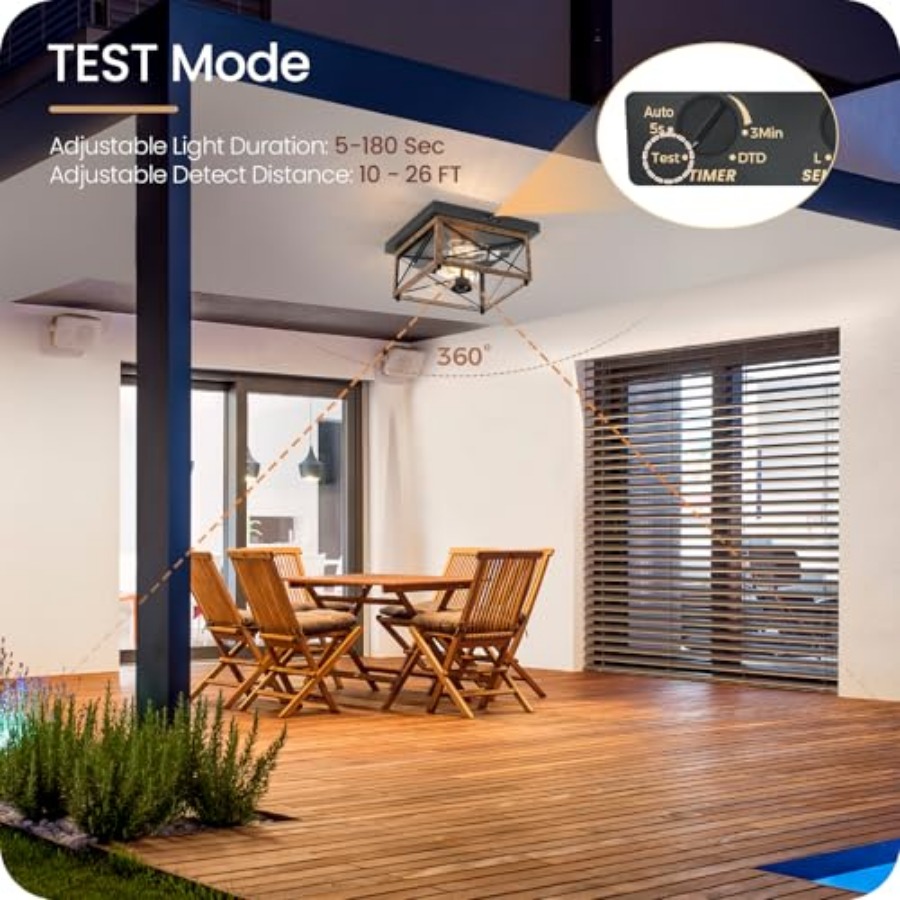 모션 센서가 있는 실외 천장 조명, 플러시 마운트 현관 - Outdoor Lighting Sensor 리뷰 및 가격