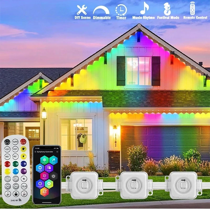 300피트 영구 처마 LED 스마트 RGB 야외 LED - Outdoor Lighting For Front Of House 리뷰 및 가격