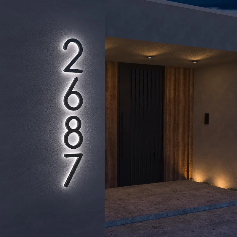 LED 현대 주택 번호, 방수 야외 조명 주소 번호 표 - Outdoor Lighting For Front Of House 리뷰 및 가격
