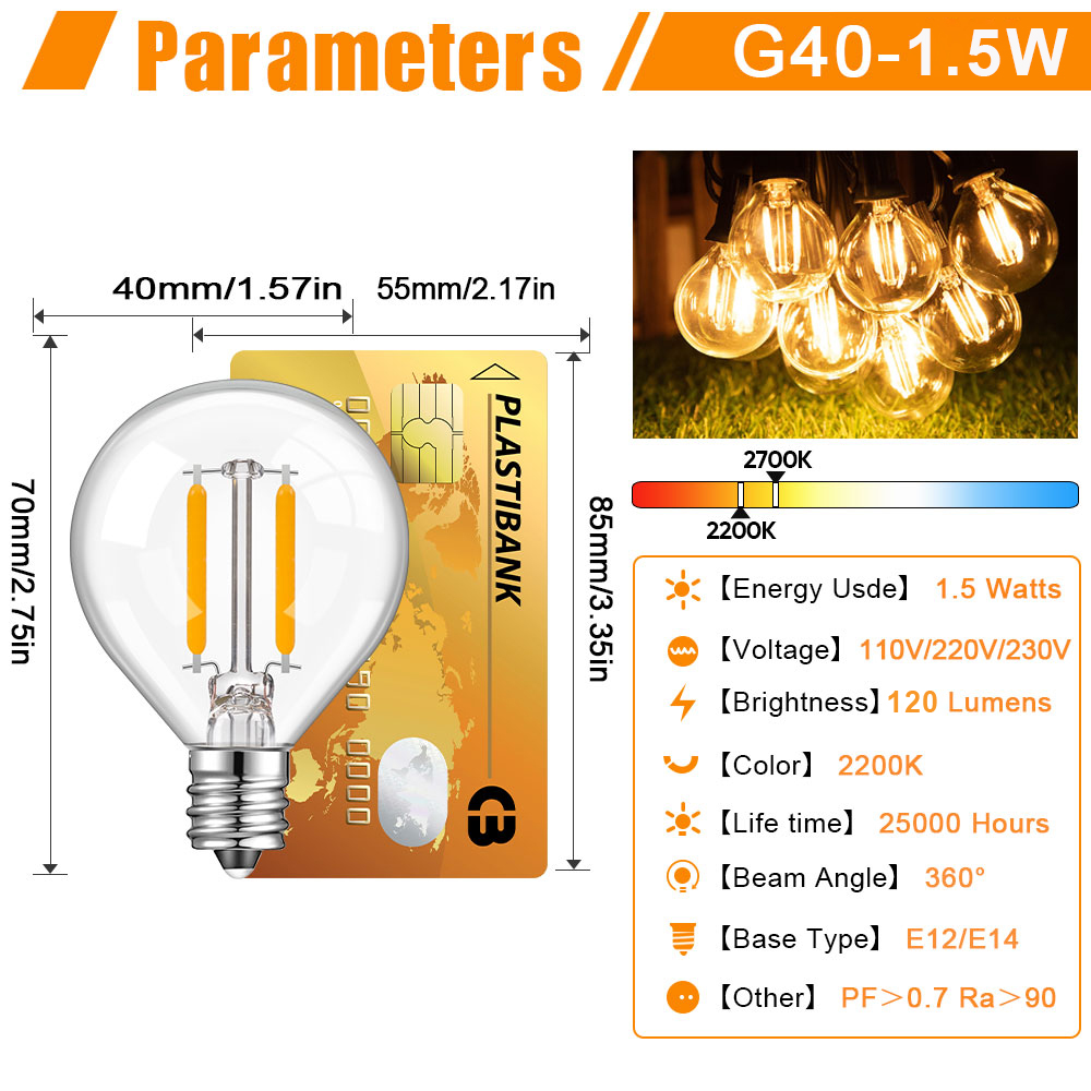 글로브 클리어 글라스 LED 교체용 전구 E12 E14 - Outdoor Lighting Replacement Parts 리뷰 및 가격