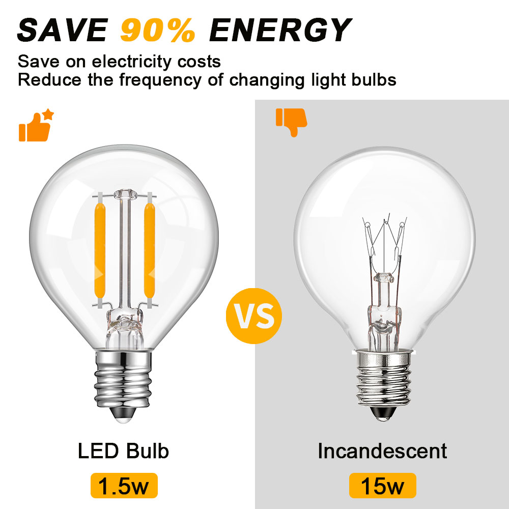 글로브 클리어 글라스 LED 교체용 전구 E12 E14 - Outdoor Lighting Replacement Parts 리뷰 및 가격