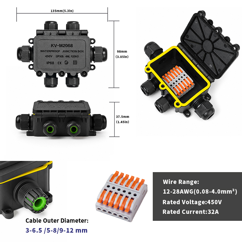 IP68 방수 접속함 2-8방향 6극 전기 케이블 커넥 - Outdoor Lighting Construction 리뷰 및 가격