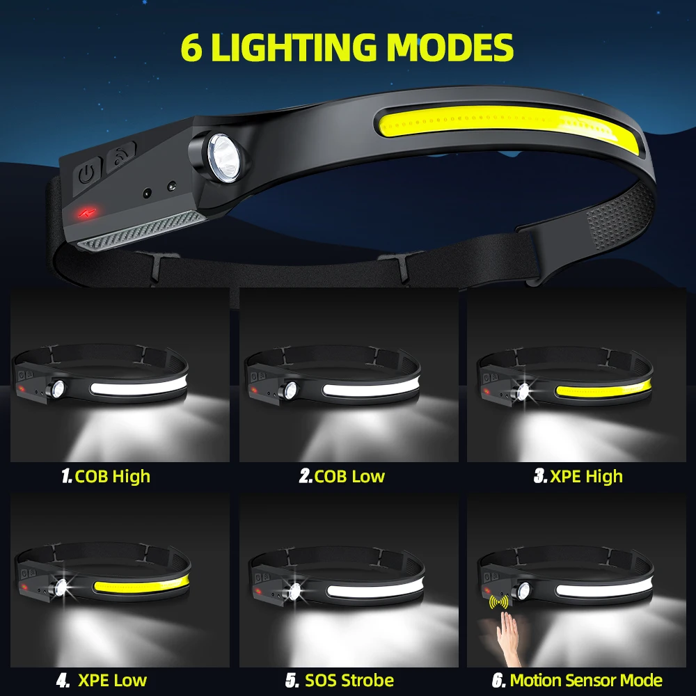 센서 헤드램프 LED 헤드 손전등 충전식 헤드라이트 헤 - Outdoor Lighting Sensor 리뷰 및 가격