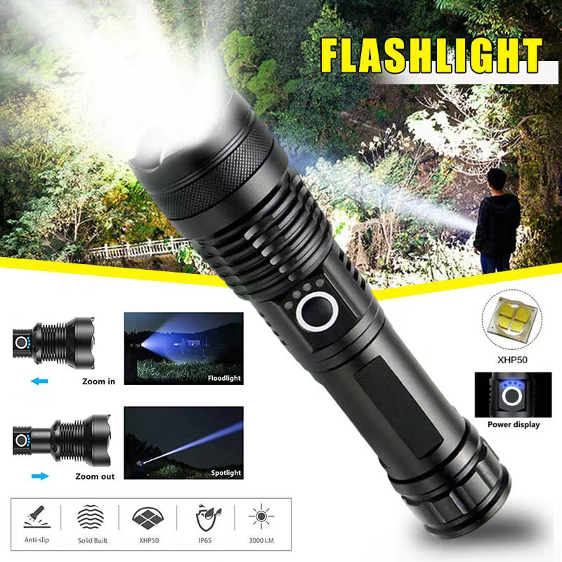 고출력 XHP70 LED 손전등 USB-C 충전식 토치 - Outdoor Lighting B&Q 리뷰 및 가격
